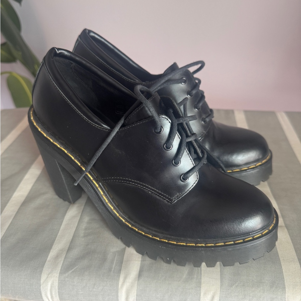 Dr. Martens Black Platform 4-hole Lace-Up Shoes - Picture 2 of 11